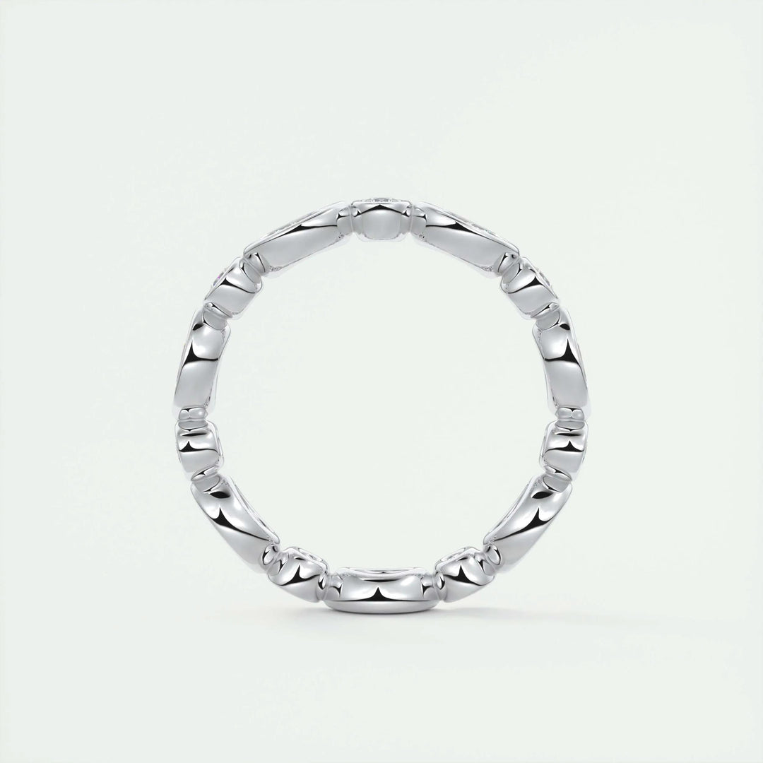 Moissanite 0.98 CT Marquise & Round Cut Diamond Gothic Band