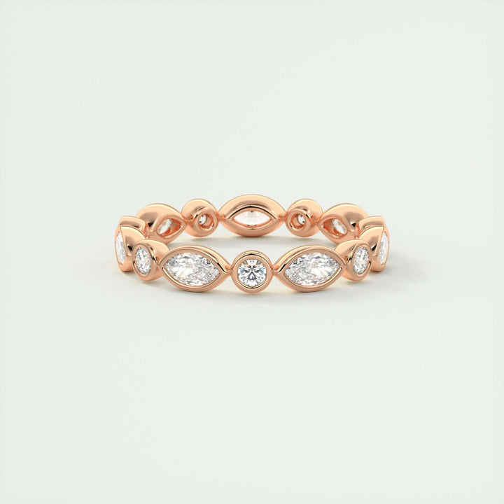 Moissanite 0.98 CT Marquise & Round Cut Diamond Gothic Band
