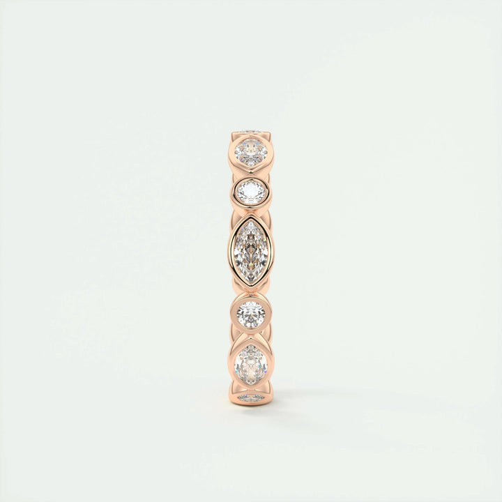 Moissanite 0.98 CT Marquise & Round Cut Diamond Gothic Band