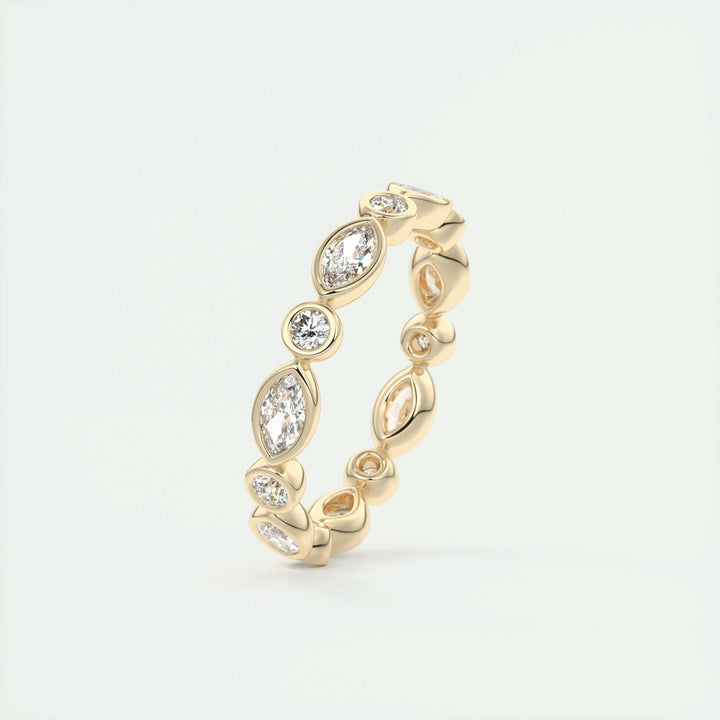 Moissanite 0.98 CT Marquise & Round Cut Diamond Gothic Band