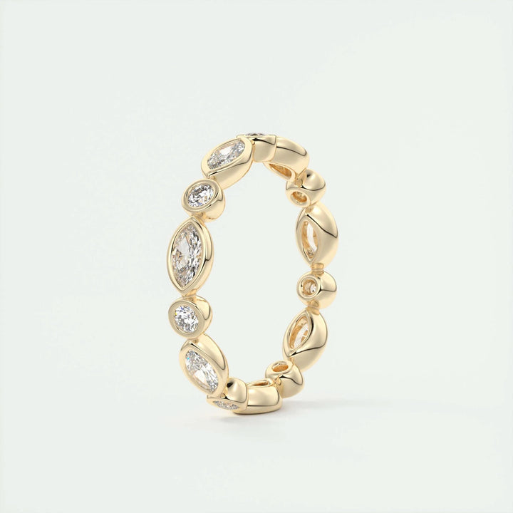 Moissanite 0.98 CT Marquise & Round Cut Diamond Gothic Band
