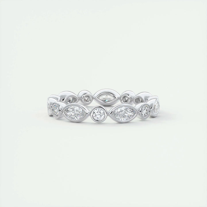 Moissanite 0.98 CT Marquise & Round Cut Diamond Gothic Band