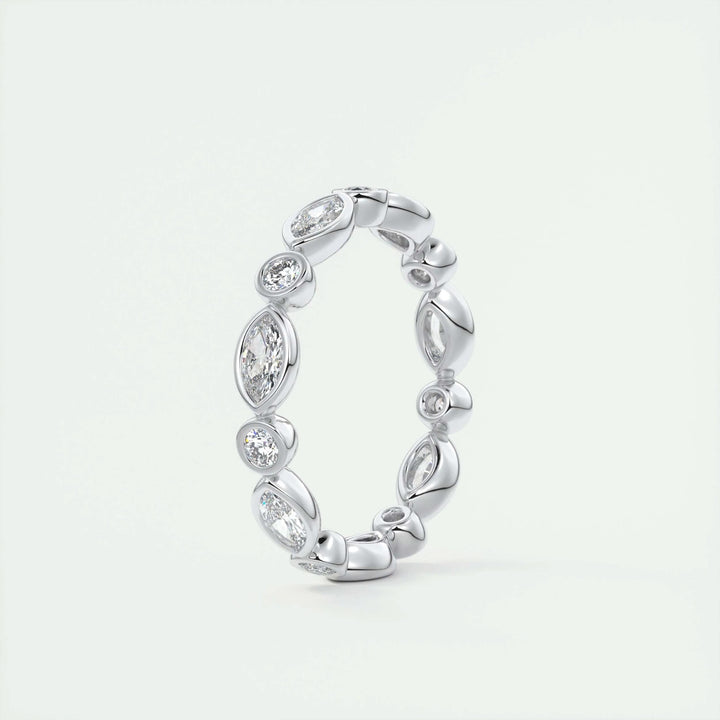 Moissanite 0.98 CT Marquise & Round Cut Diamond Gothic Band