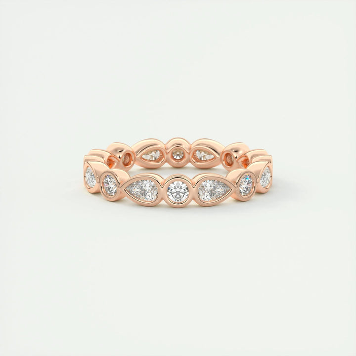 Pending Moissanite 1.28 CT Pear & Round Cut Diamond Minimalist Handmade Band