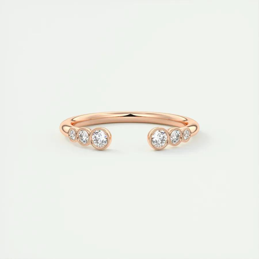 Moissanite 0.30 CT Round Cut Diamond Victorian Engagement Band