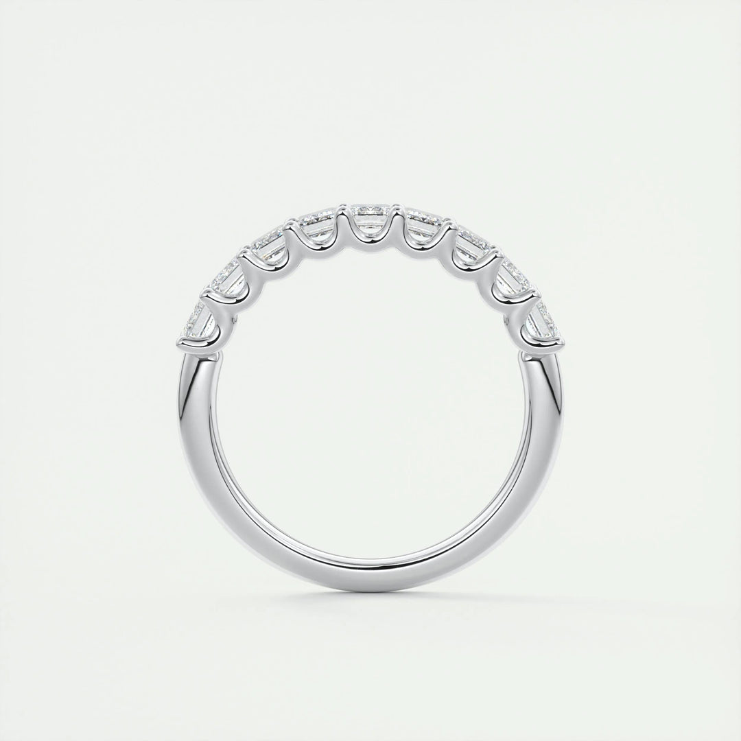 Moissanite 2.60 CT Emerald Cut Diamond Avant Garde Wedding Band