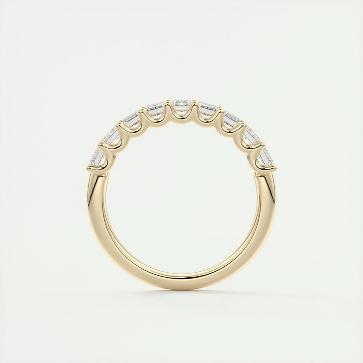 Moissanite 2.60 CT Emerald Cut Diamond Avant Garde Wedding Band