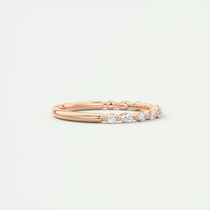 Moissanite 1.70 CT Marquise & Round Cut Diamond Handmade Band