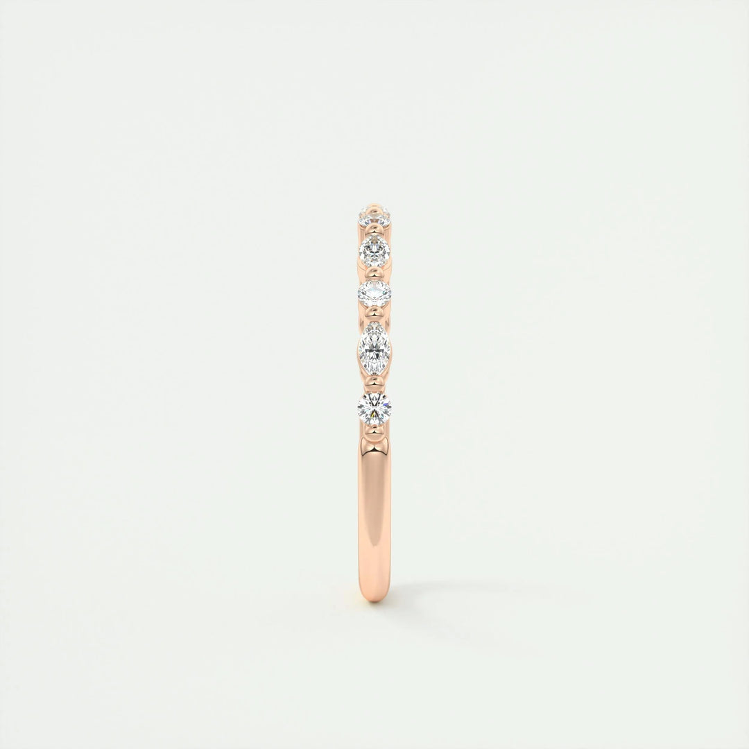 Moissanite 1.70 CT Marquise & Round Cut Diamond Handmade Band