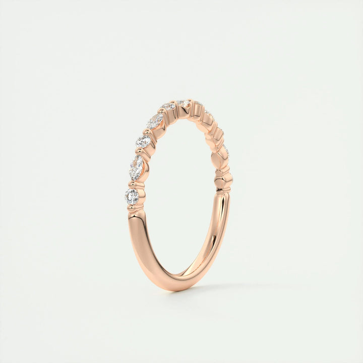 Moissanite 1.70 CT Marquise & Round Cut Diamond Handmade Band