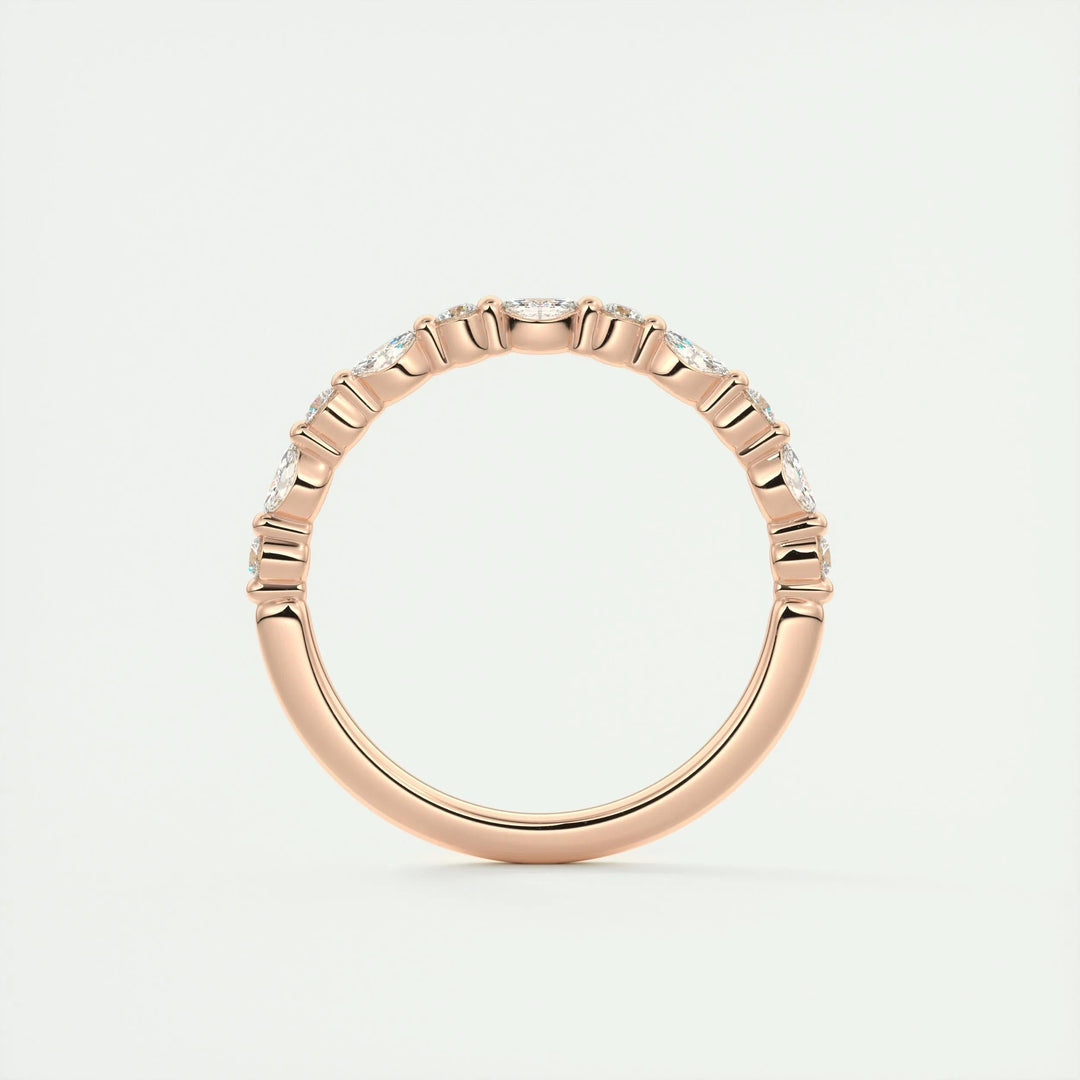 Moissanite 1.70 CT Marquise & Round Cut Diamond Handmade Band