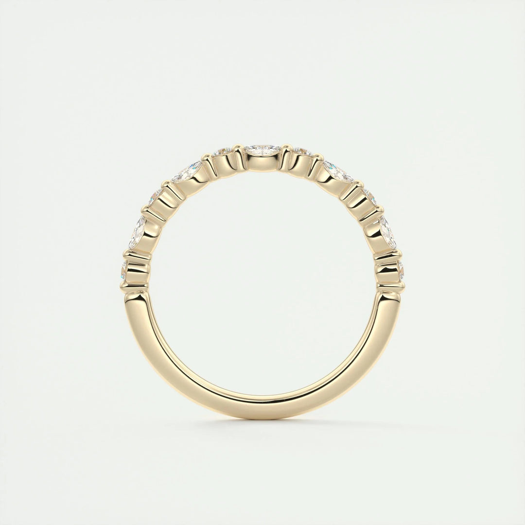 Moissanite 1.70 CT Marquise & Round Cut Diamond Handmade Band