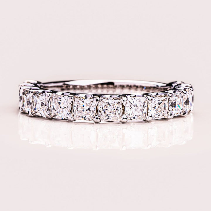 Moissanite 3.40 CT Princess Cut Diamond Anniversary Band