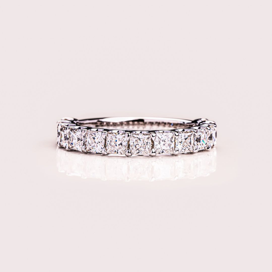 Moissanite 3.40 CT Princess Cut Diamond Anniversary Band