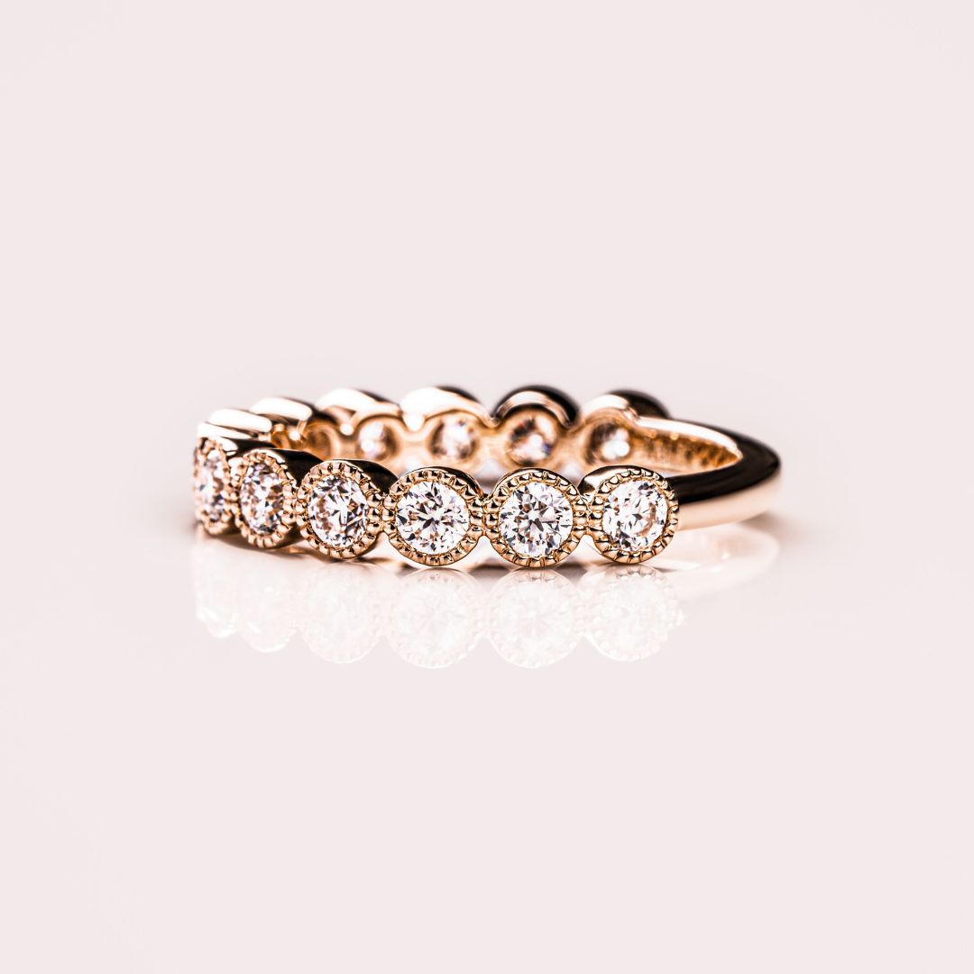 Moissanite 1.50 CT Round Cut Diamond Boho & Hippie Anniversary Band