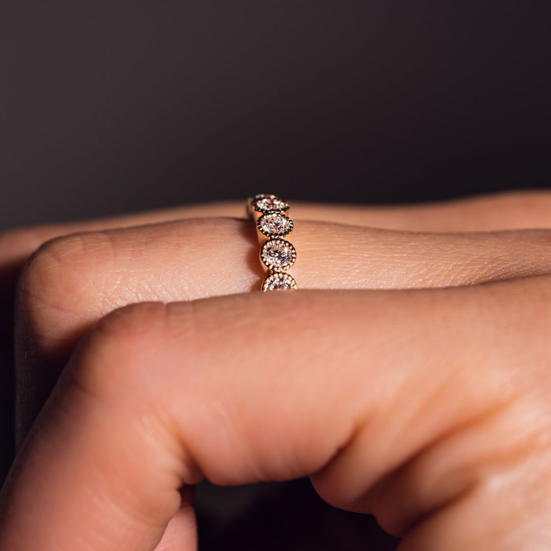 Moissanite 1.50 CT Round Cut Diamond Boho & Hippie Anniversary Band