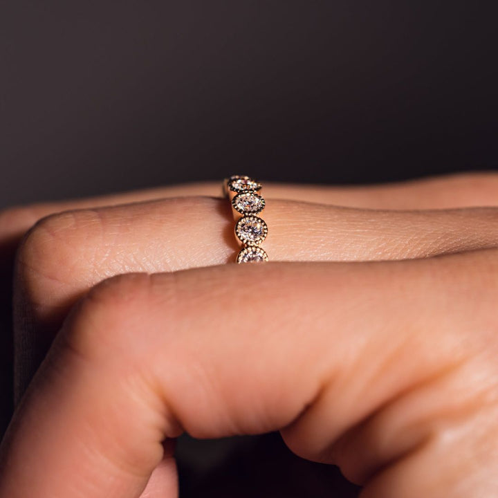 Moissanite 1.50 CT Round Cut Diamond Boho & Hippie Anniversary Band
