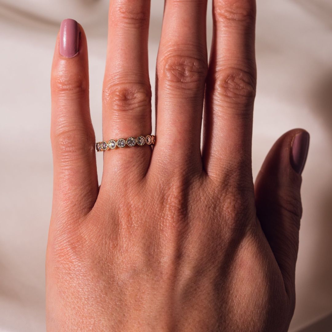Moissanite 1.50 CT Round Cut Diamond Boho & Hippie Anniversary Band