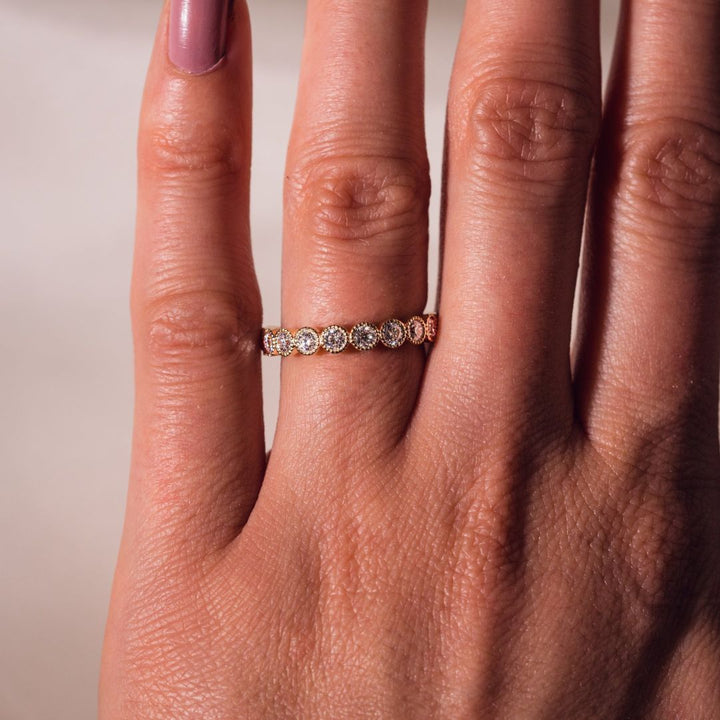 Moissanite 1.50 CT Round Cut Diamond Boho & Hippie Anniversary Band