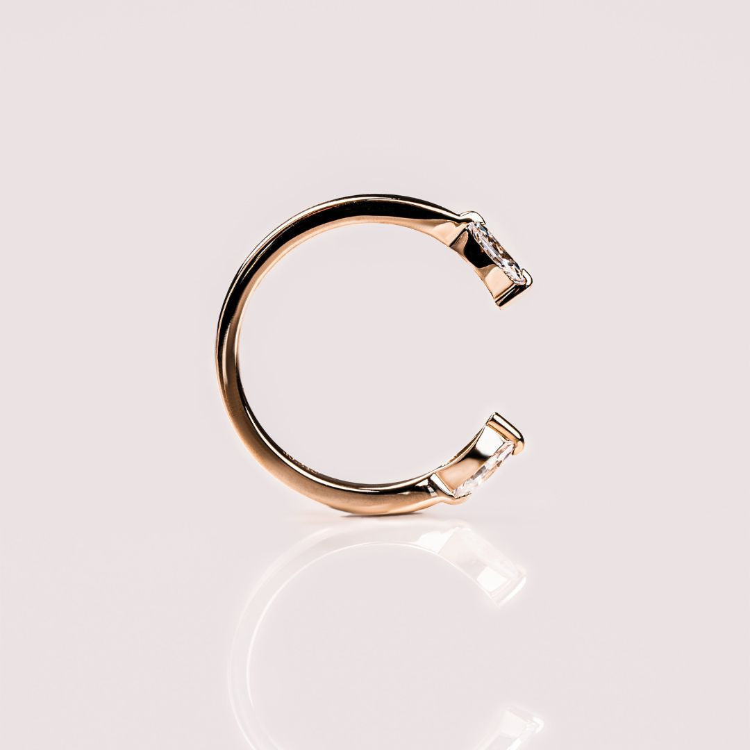 Moissanite 0.30 CT Marquise Cut Diamond Gothic Wedding Band