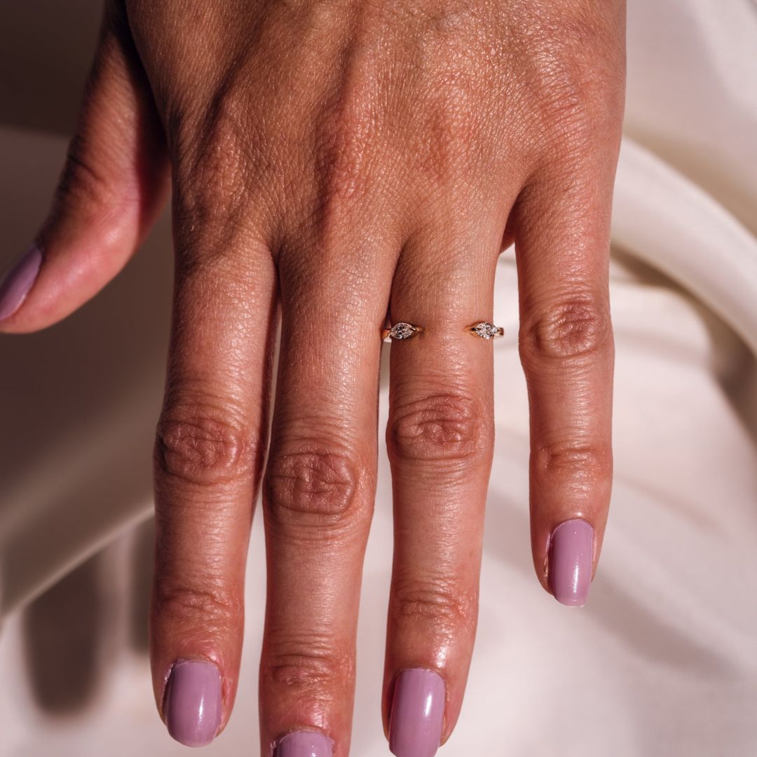 Moissanite 0.30 CT Marquise Cut Diamond Gothic Wedding Band