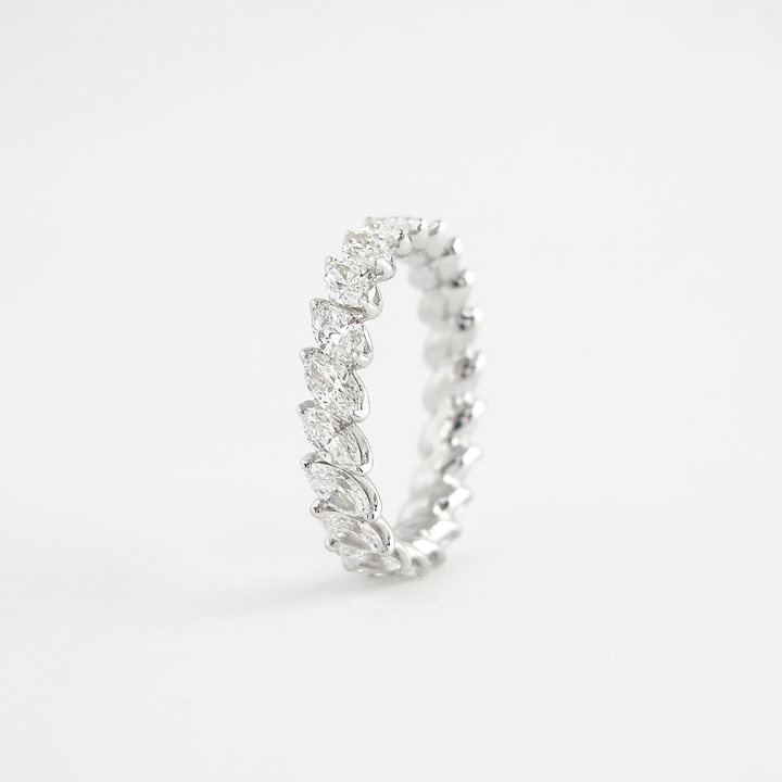 Moissanite 1.50 CT Marquise Cut Diamond Mid-Century Anniversary Band