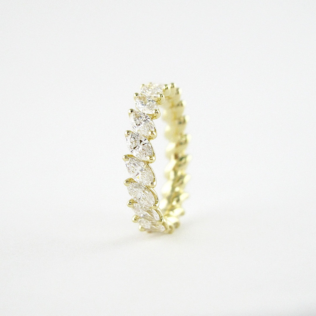 Moissanite 1.50 CT Marquise Cut Diamond Mid-Century Anniversary Band