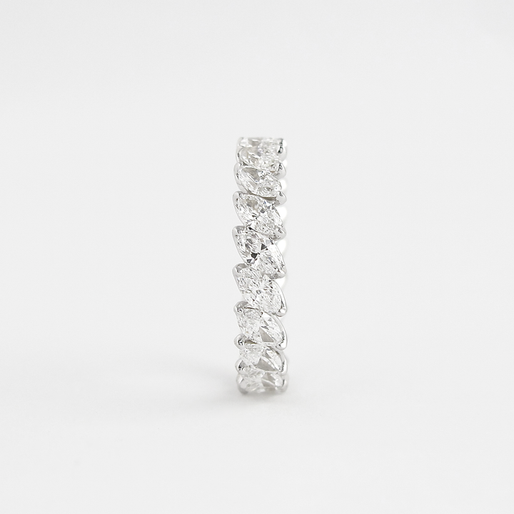 Moissanite 1.50 CT Marquise Cut Diamond Mid-Century Anniversary Band