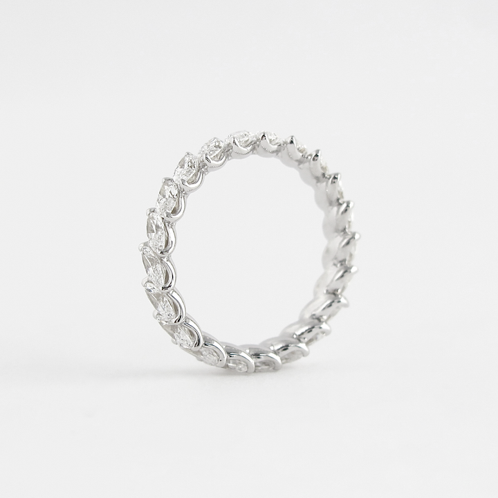 Moissanite 1.50 CT Marquise Cut Diamond Mid-Century Anniversary Band