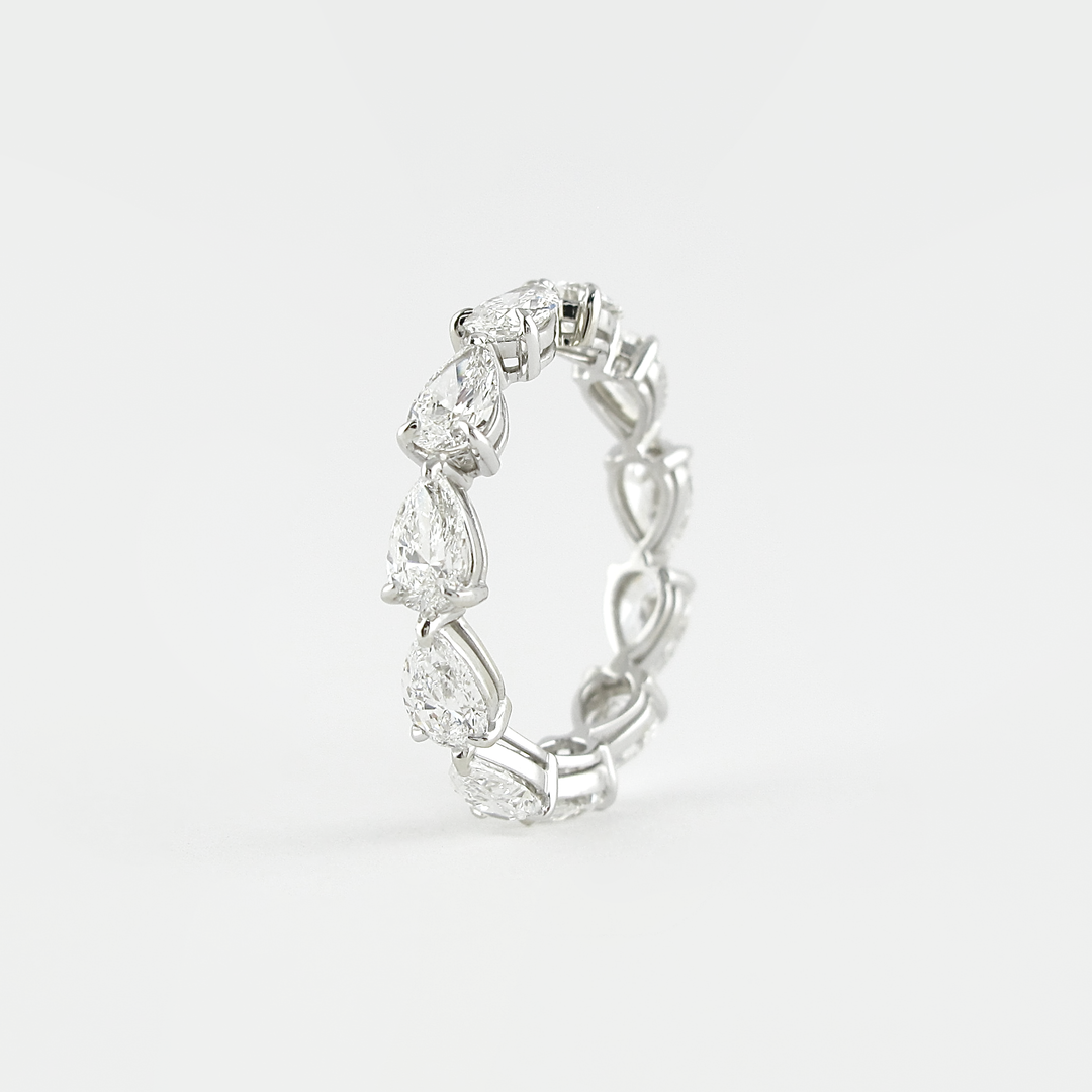Moissanite 4.75 CT Pear Cut Diamond Minimalist Handmade Band