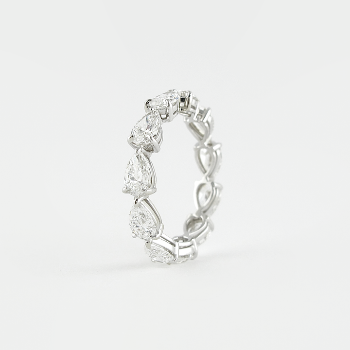 Moissanite 4.75 CT Pear Cut Diamond Minimalist Handmade Band