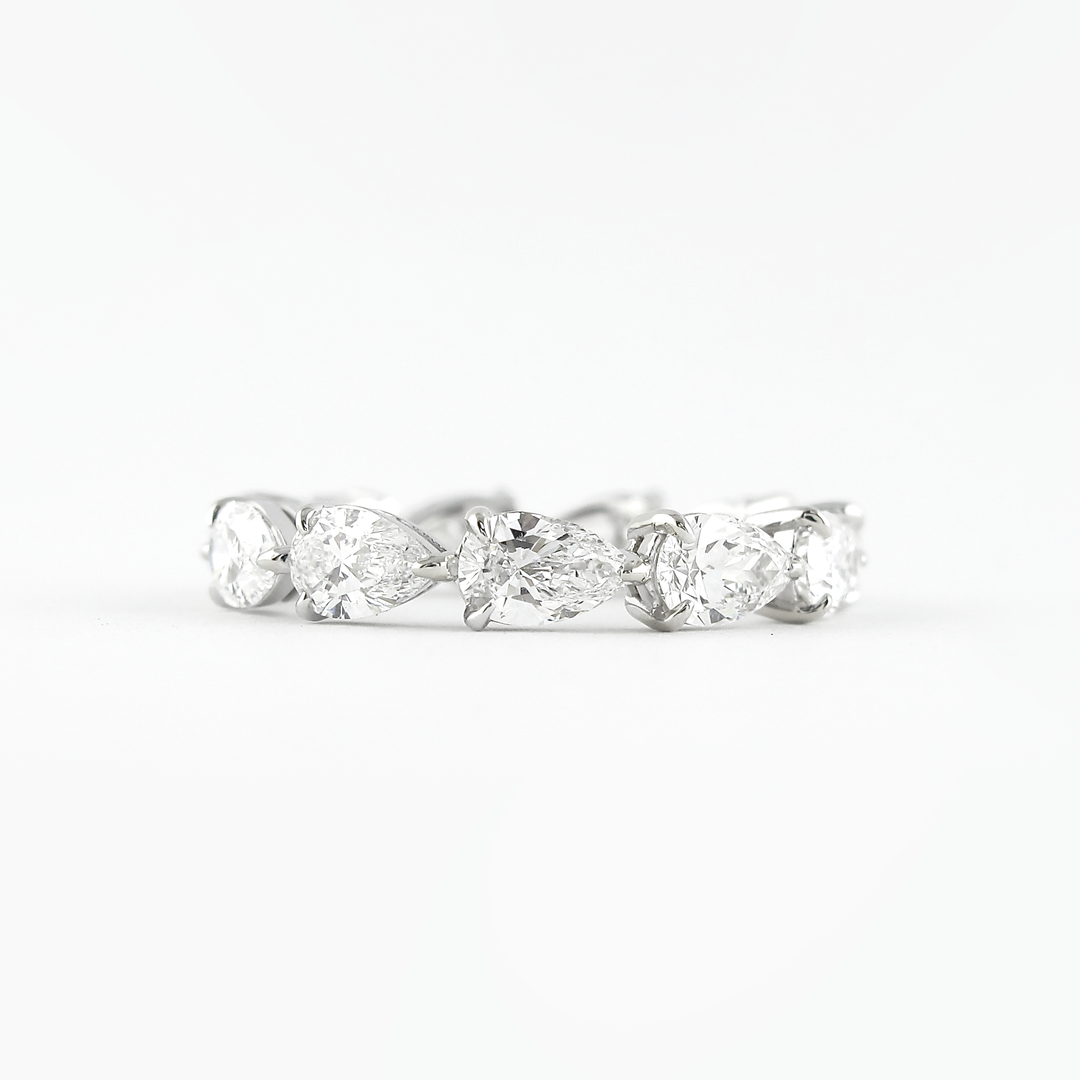 Moissanite 4.75 CT Pear Cut Diamond Minimalist Handmade Band
