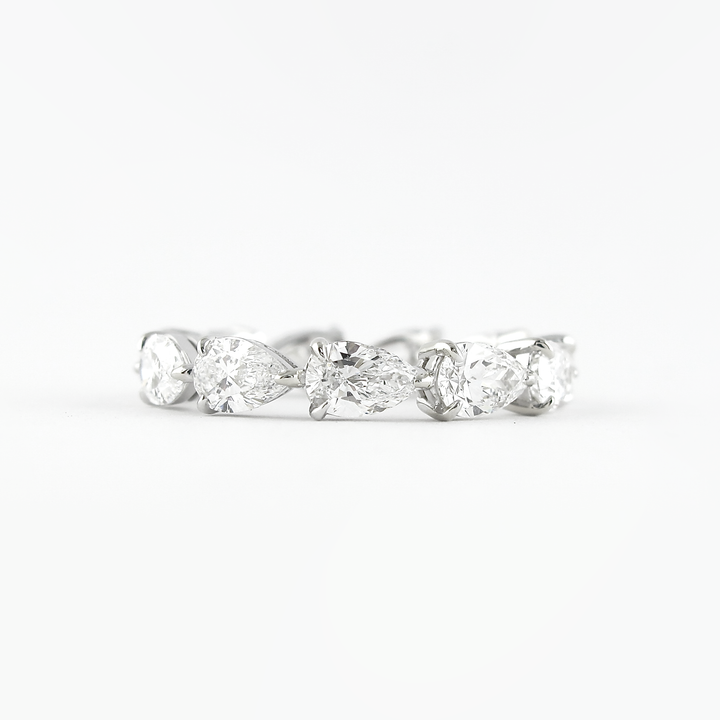 Moissanite 4.75 CT Pear Cut Diamond Minimalist Handmade Band