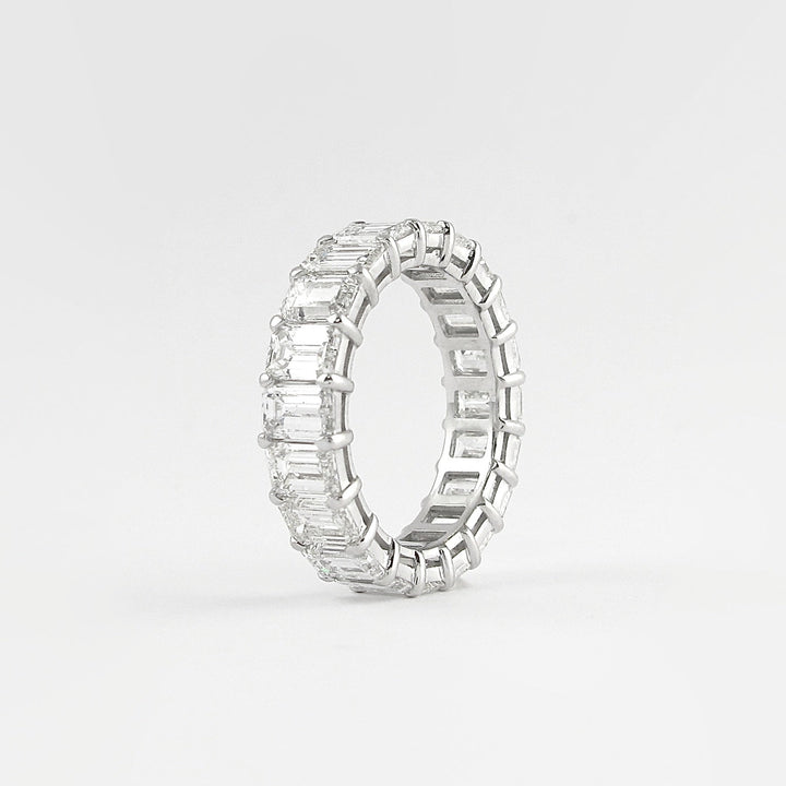 Moissanite 5.55 CT Emerald Cut Diamond Avant Grade Engagement Band