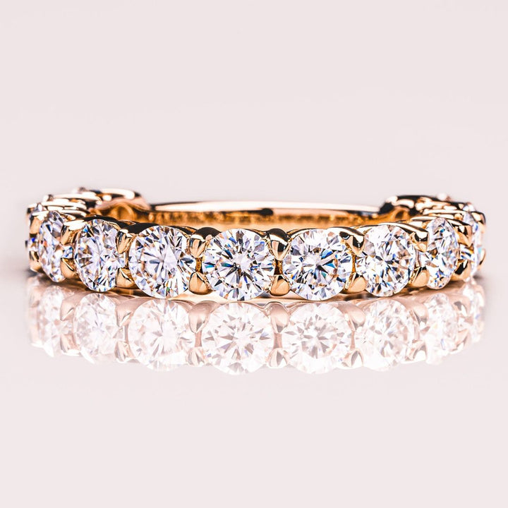 Moissanite 3.20 CT Round Cut Diamond Art Deco Anniversary Band