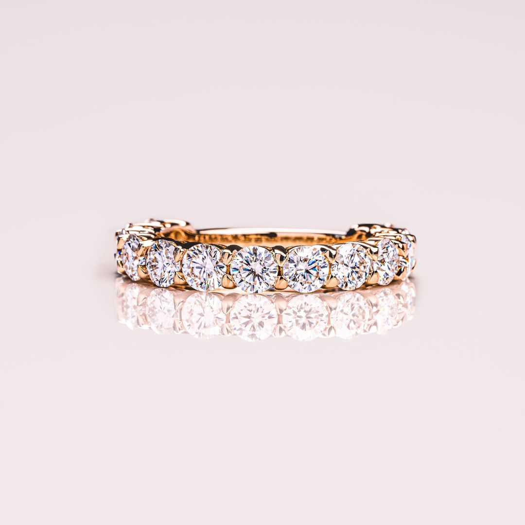 Moissanite 3.20 CT Round Cut Diamond Art Deco Anniversary Band