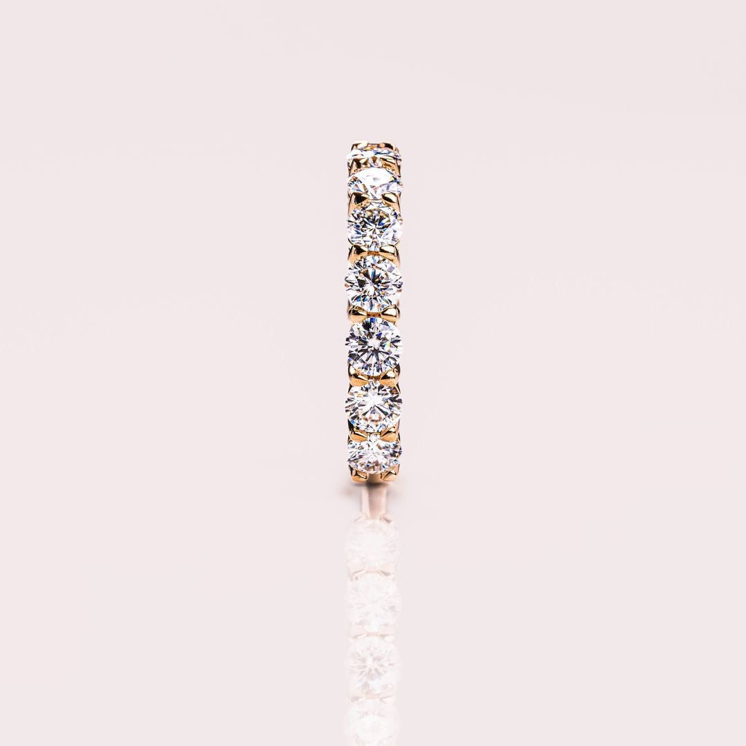 Moissanite 3.20 CT Round Cut Diamond Art Deco Anniversary Band