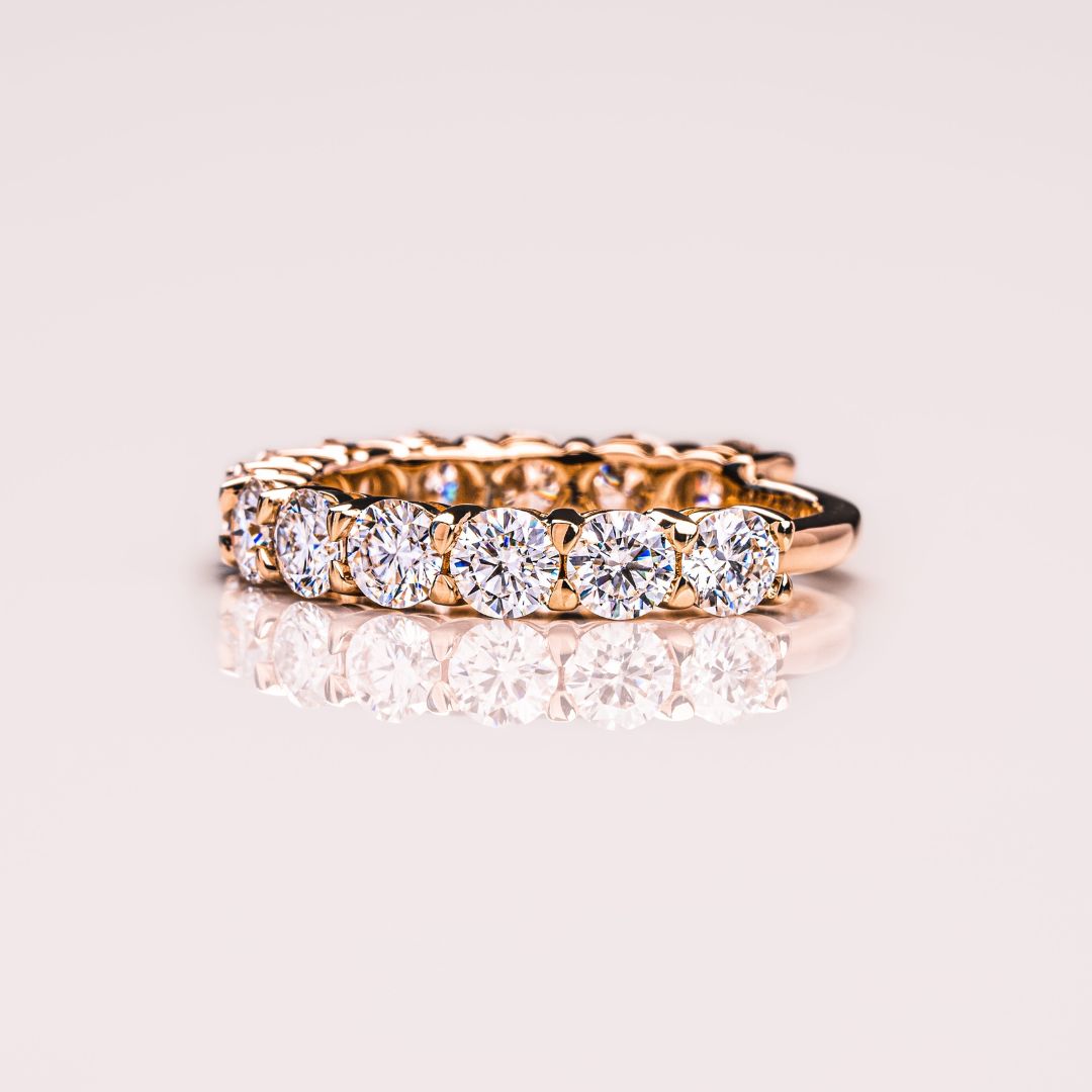 Moissanite 3.20 CT Round Cut Diamond Art Deco Anniversary Band