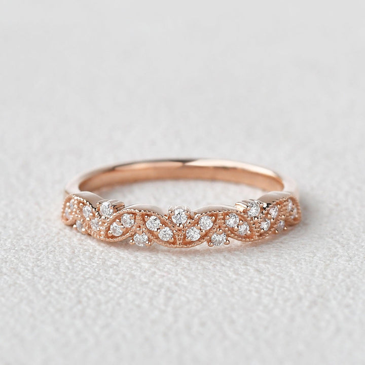 Moissanite 1.30 CT Round Cut Diamond Celtic Engagement Band