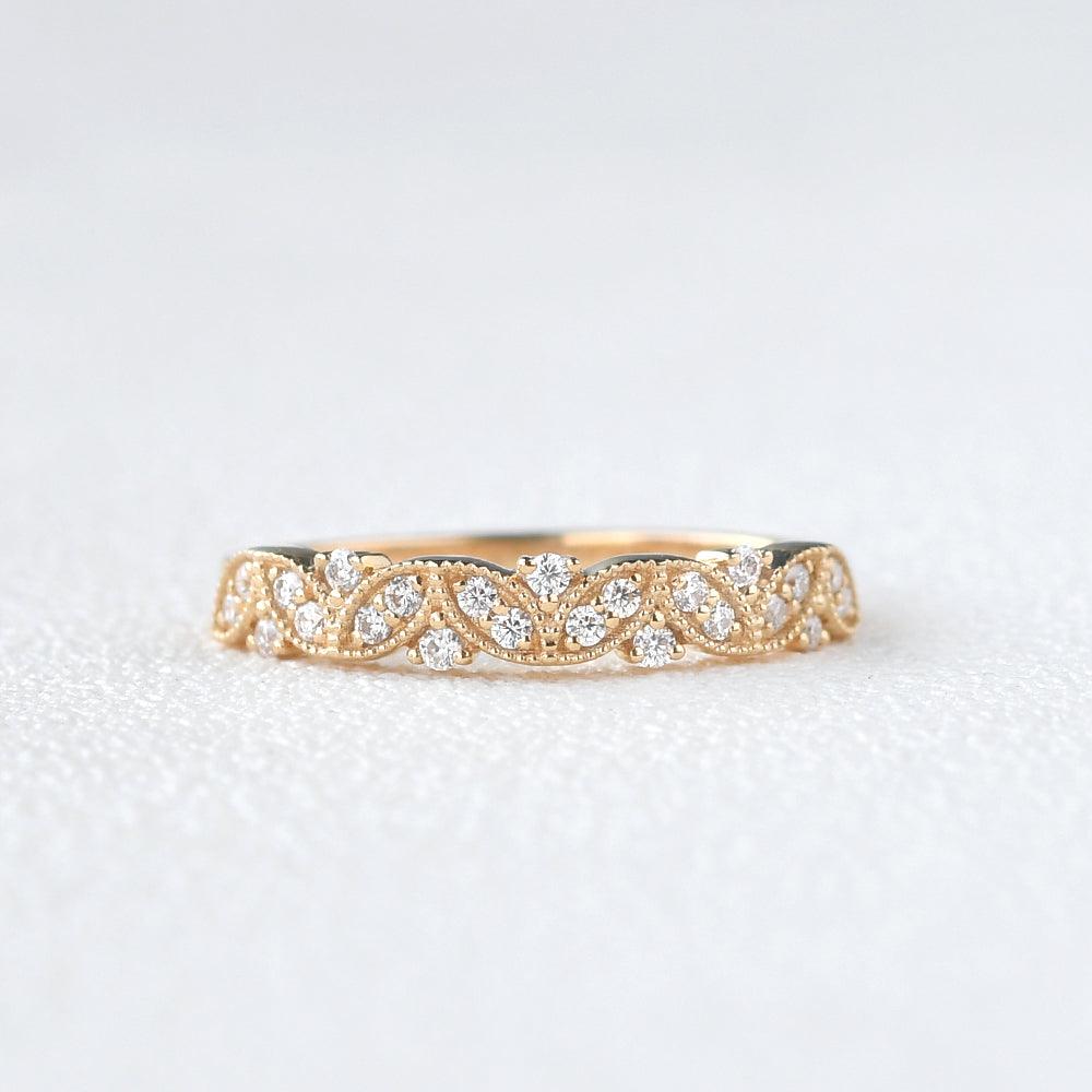 Moissanite 1.30 CT Round Cut Diamond Celtic Engagement Band