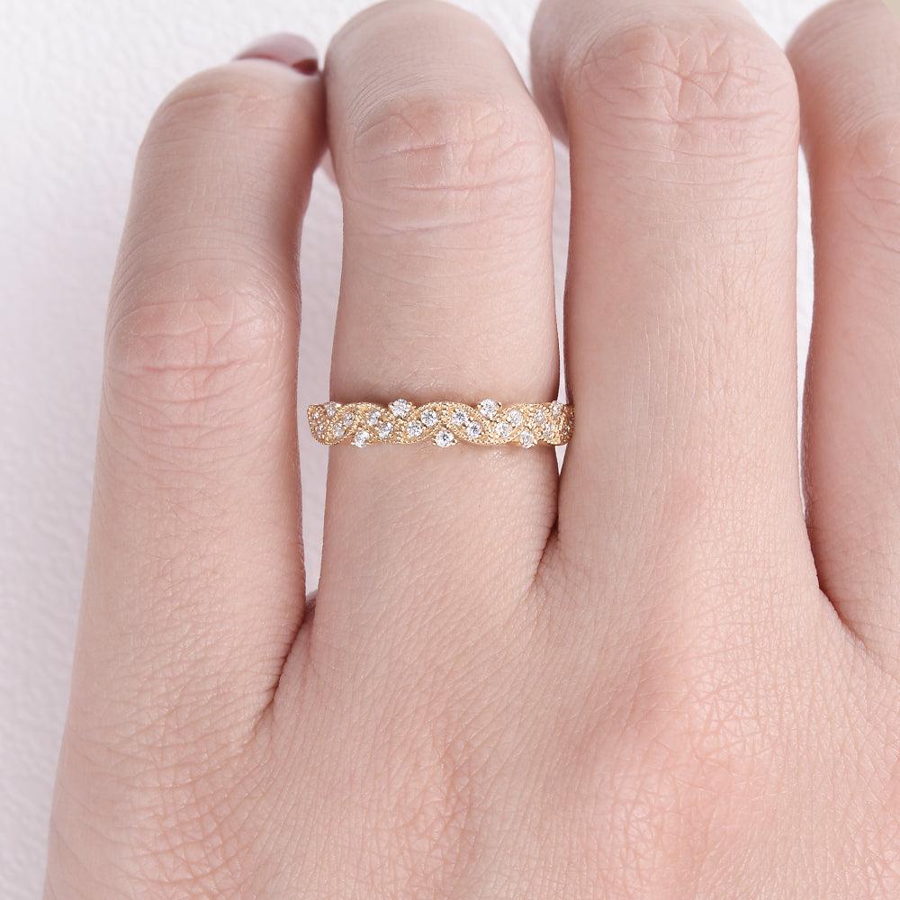 Moissanite 1.30 CT Round Cut Diamond Celtic Engagement Band