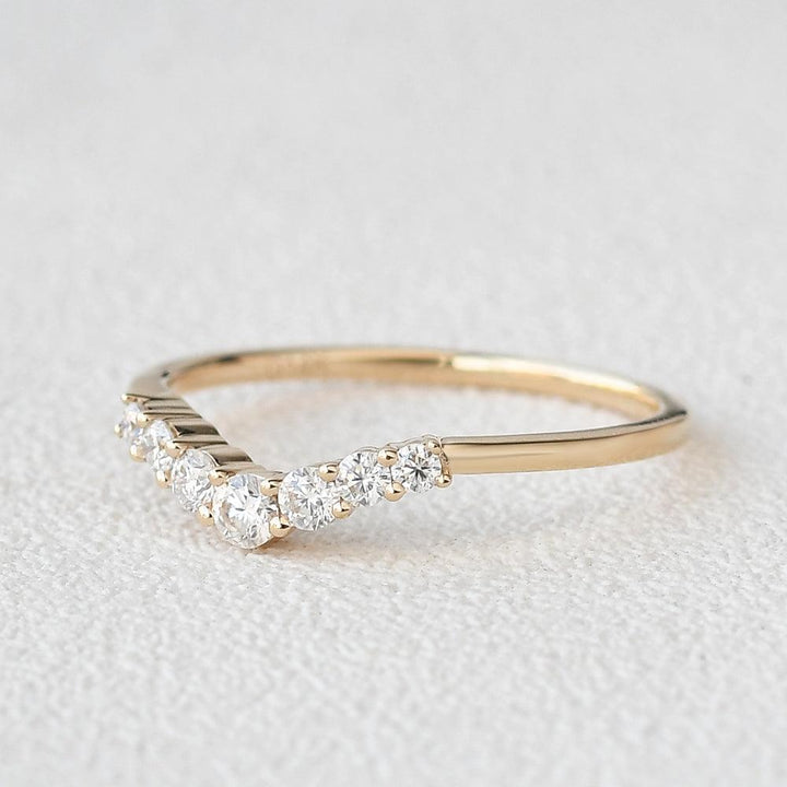 Moissanite 1.10 CT Round Cut Diamond Avant Garde Anniversary Band