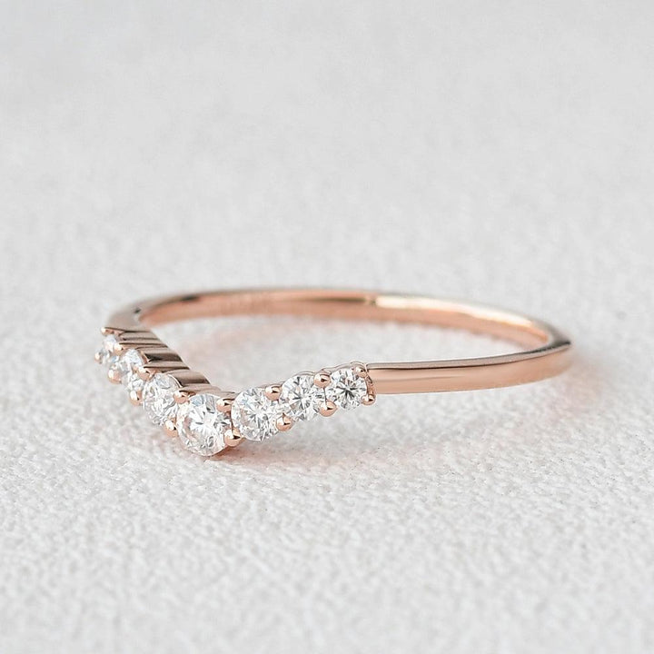 Moissanite 1.10 CT Round Cut Diamond Avant Garde Anniversary Band