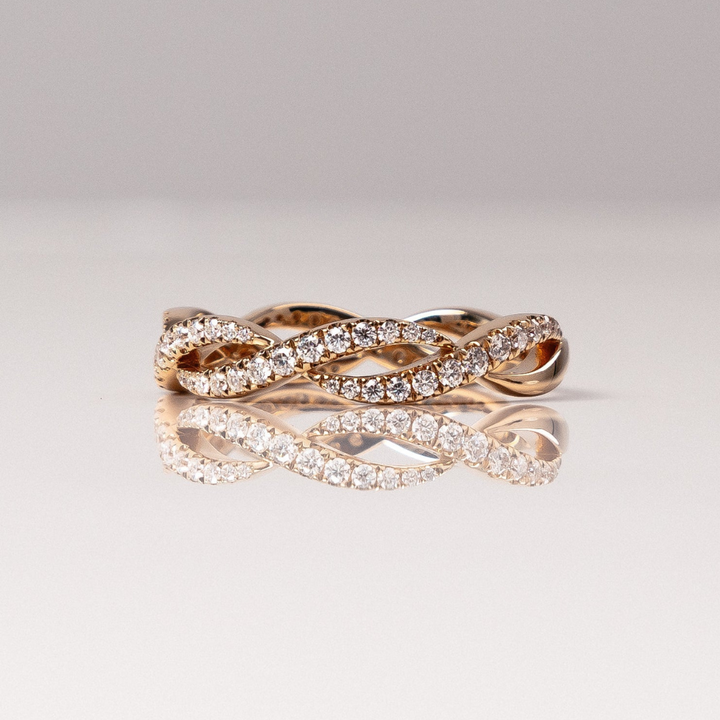 Moissanite 1.30 CT Round Cut Diamond Gothic Anniversary Band