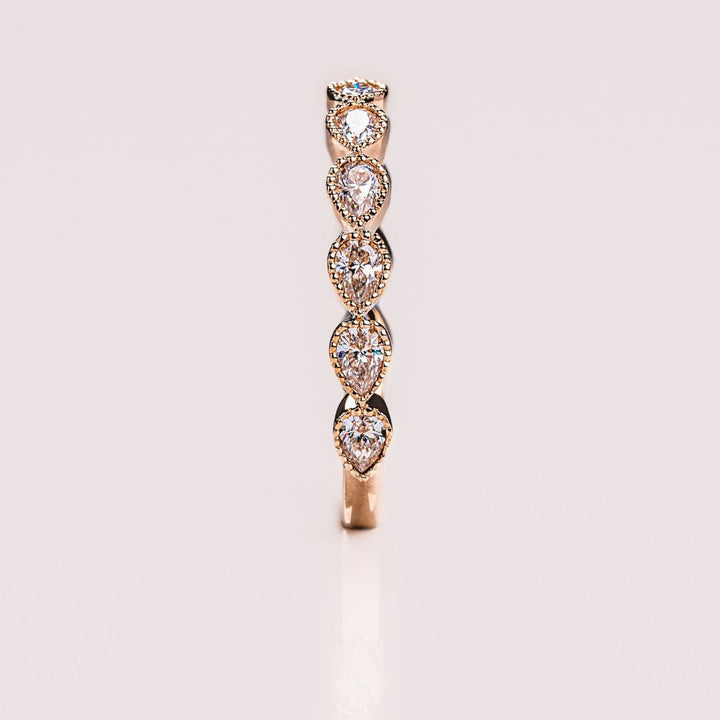 Moissanite 1.22 CT Pear Cut Diamond Edwardian Engagement Band