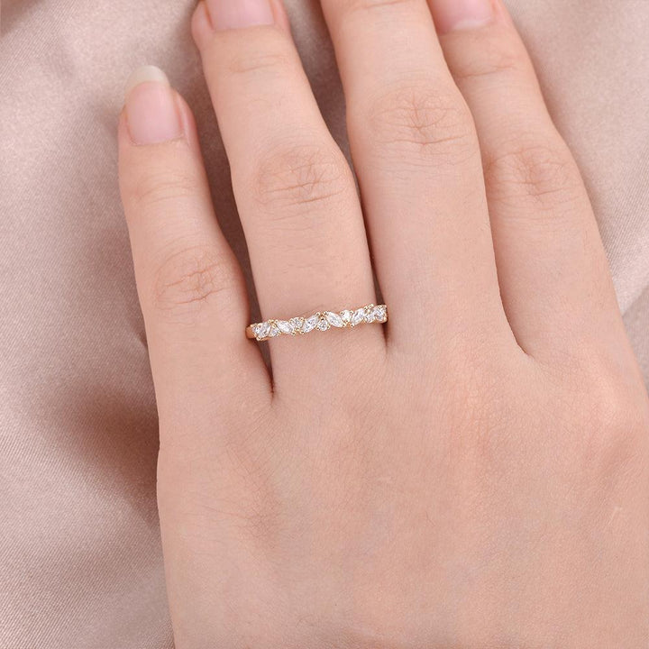 Moissanite 1.05 CT Round Cut Diamond Victorian Wedding Band