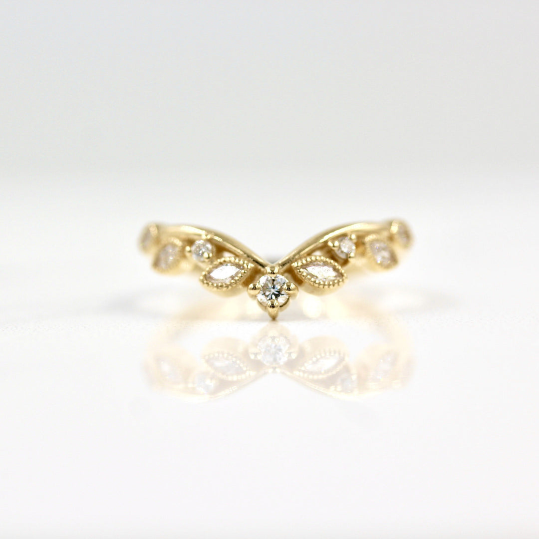Moissanite 1.25 CT Round & Marquise Cut Diamond Art Deco Anniversary Band