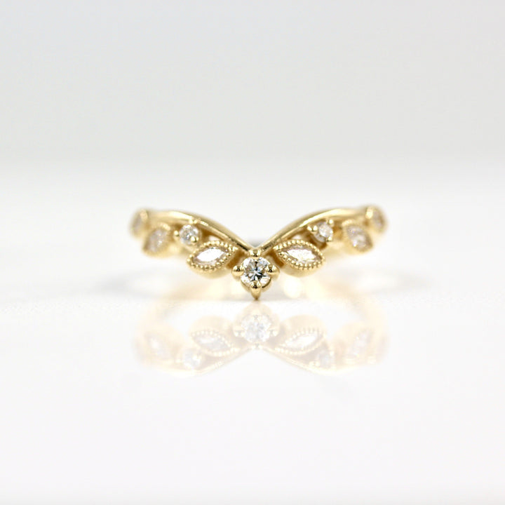 Moissanite 1.25 CT Round & Marquise Cut Diamond Art Deco Anniversary Band