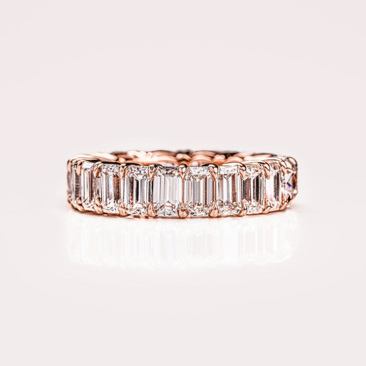 Moissanite 7.50 CT Emerald & Cushion Cut Diamond Handmade Band