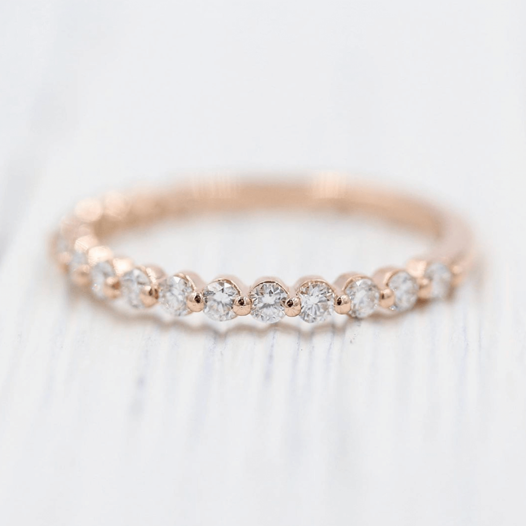 Moissanite 2.15 CT Round Cut Diamond Gothic Wedding Band